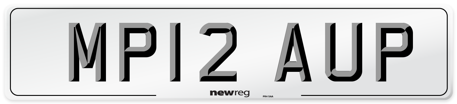 MP12 AUP Number Plate from New Reg